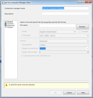 SSISConfigureNewFlatFileConnection